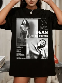 Vintage Olivia Dean T-Shirt, Fotocollagen T-Shirt, Musik-Künstler Grafik - Schwarz - Übersicht 1
