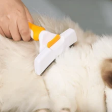 Curved Pet Grooming Brush, Suitable For Cats And Dogs - Professional Deshedding Tool With Undercoat Rake, Skin-Friendly Material, Suitable For Shedding Season, Contoured Bristles To Reduce Shedding And Ease Cleanup (Non-Electric) - View 4