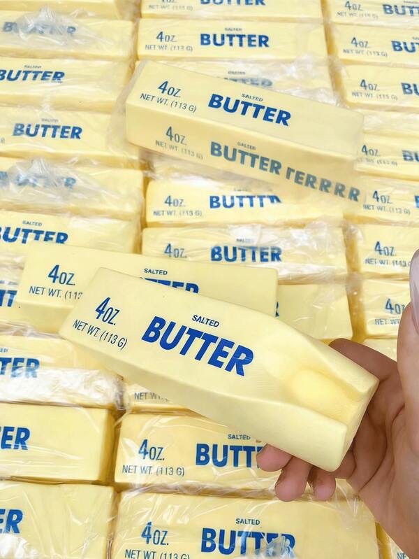 Slow Rising Butter Bar, Anti-Stress Butter Bar, Stress Relief And Anxiety Reducing Toy, Slowly Rising Soft Squeezable Squishy Cheese Bar, Prank Toy, Stress Relief Toy, Perfect Gift For Holidays, Birthdays, Christmas And Parties