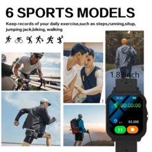 ERUN You Will Receive This Stainless Steel Strap Smartwatch With Features Including Making And Receiving Phone Calls, Wireless Communication And Message Synchronization, Fitness Tracking, 1.83-Inch Full-Touch High-Definition Display, And Over 100 Sports Modes. - View 7