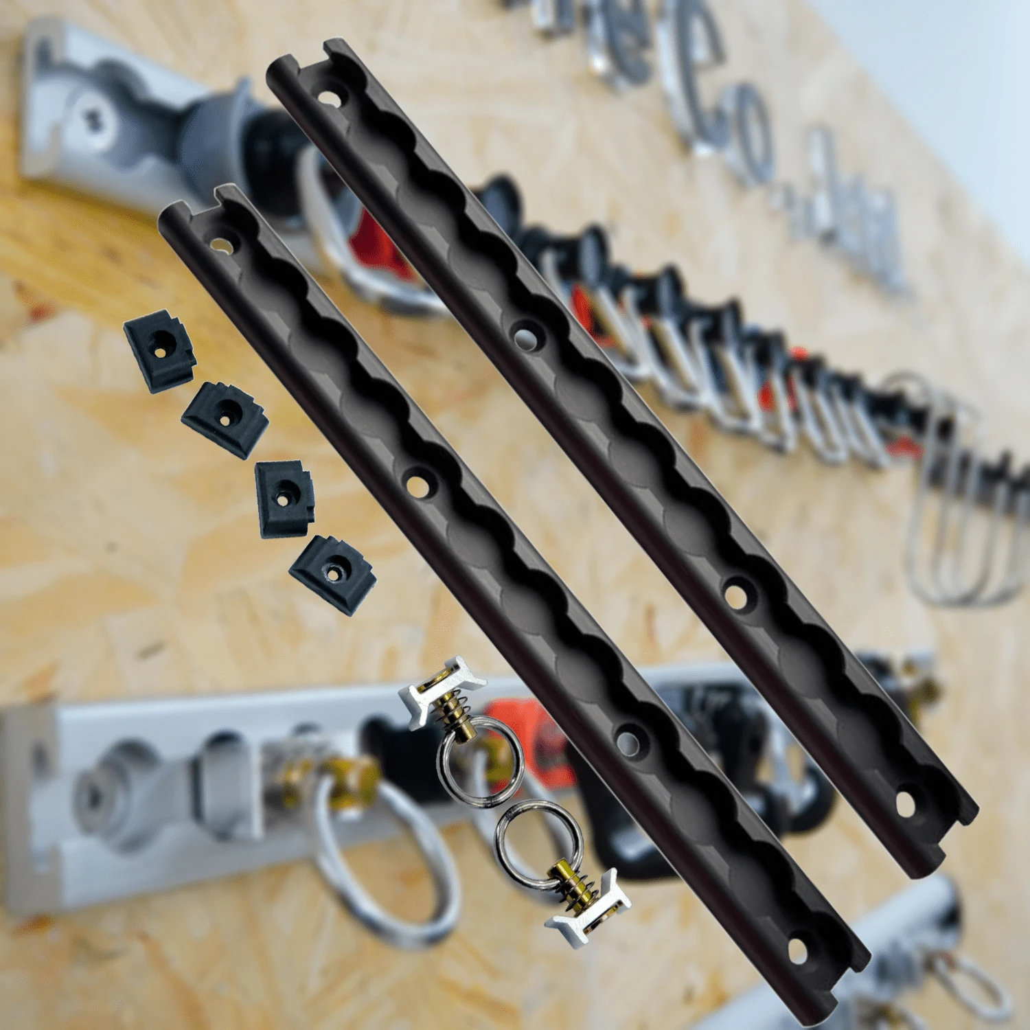 1ft Silver Aluminum Alloy L-Shaped Heavy Duty Cargo Anchor Track, With End Caps And Single Screw Fittings, Suitable For Trucks, Trailers, RVs, Campers, Logistics Transportation