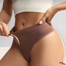 Set Of 4 Seamless Ribbed Shaping Panties - Non-Cutting And Comfortable - Premium Polyamide - Màu trung tính - Xem 4