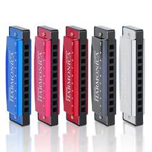 Beginner Harmonica - 10 Hole C Key Professional Blues Harmonica, Comes With Harmonica Case, Perfect For Beginners And Professionals, Metal Chromatic Harmonica, Wind Instrument, Mini Instrument, For Music Performance, Instrument Accessories And Student Gifts - Multicolor - View 1