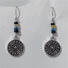 1 Đôi bông tai mặt dây chuyền hình xoắn ốc rỗng phong cách Bohemian cổ điển, quà tặng trang sức dự tiệc ngày lễ cho phụ nữ - bạc cổ 02 - Xem 4