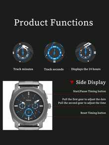 Đồng hồ Fossil nam, máy quartz, vỏ thép không gỉ, ba kim, mặt kính chống trầy xước FS4622/FS4776/FS4931 - Xám nhạt - Xem 5