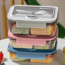 Hộp cơm trưa có ngăn dành cho nhân viên văn phòng, dùng được trong lò vi sóng, hộp cơm bento kiểu Nhật, hộp đựng cơm trưa bằng nhựa hình chữ nhật. - Nhiều màu - Xem 5
