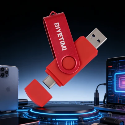  Biyetimi Type C USB 2.0 OTG Flash Drive 64GB 32GB Smartphone Tablet 128GB Actual Capacity USB Stick