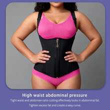 Corset-Style Abdominal-Reducing And Waist-Shrinking Vest With Zipper For Postpartum Recovery, Exercise And Shaping, Tight-Fitting Outerwear That Makes The Waist Look Slimmer.Corset-Style Abdominal-Reducing And Waist-Shrinking Vest With Zipper For Postpartum Recovery, Exercise And Shaping, Tight-Fitting Outerwear That Makes The Waist Look Slimmer. - 黑色 - 查看 2