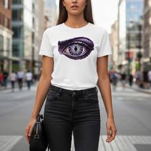 1 pieza Camisetas de moda, Lindo corto cuello redondo transpirable Tops para mujer, Gráfico  2026 Camisetas de mujer para, fruncido - Blanco - Ver 10