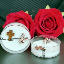 1 chiếc/hộp, Nến thơm cầu nguyện chúc phúc mới, Sáp đậu nành tự nhiên, Trang trí lễ cưới/cầu hôn/Tạo không gian cầu nguyện/chúc phúc/thiền định, Quà lưu niệm, Quà tặng ngày lễ - trắng - Xem 7