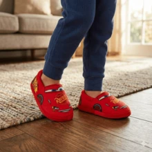 Disney Cars Lightning McQueen Kids' Slippers Plush, Warm, And Soft House Shoes (Toddler Sizes 5-10/ Little Kid Sizes 11-12) - Red - View 10