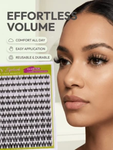 ELAE Beginner Friendly Manga Lash Clusters, Soft Black Band Wispy Cluster Eyelashes, D Curl Lightweight DIY Lash Extensions, 10-14mm Mixed Length, Built-In Eyeliner Effect Faux Mink Cosmetics - Classic Spiky D - 查看 6