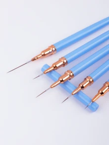 BYCSL Bộ bút vẽ móng nghệ thuật, 5 cọ vẽ móng, cọ thiết kế móng, dụng cụ vẽ đường viền móng, phù hợp cho người mới bắt đầu và thợ làm móng chuyên nghiệp. - Màu xanh lam - Xem 4