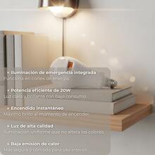 Foco Recargable Usbc Luz Led Luz Blanca Emergencia 6500k Blanco decoración para el hogar luces led para cuarto luces led casa de campaña lamparas para techo lampara luces decorativas luces lámparas luz led lamparas lamparas decorativas - Blanco - Ver 11