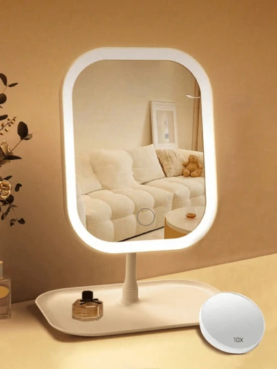 LED化妆镜，3种照明模式，触控操作，可折叠便携化妆镜，旅行化妆镜，可充电，LED化妆镜，女士圣诞礼物，家居装饰，返校季房间装饰，学习用品