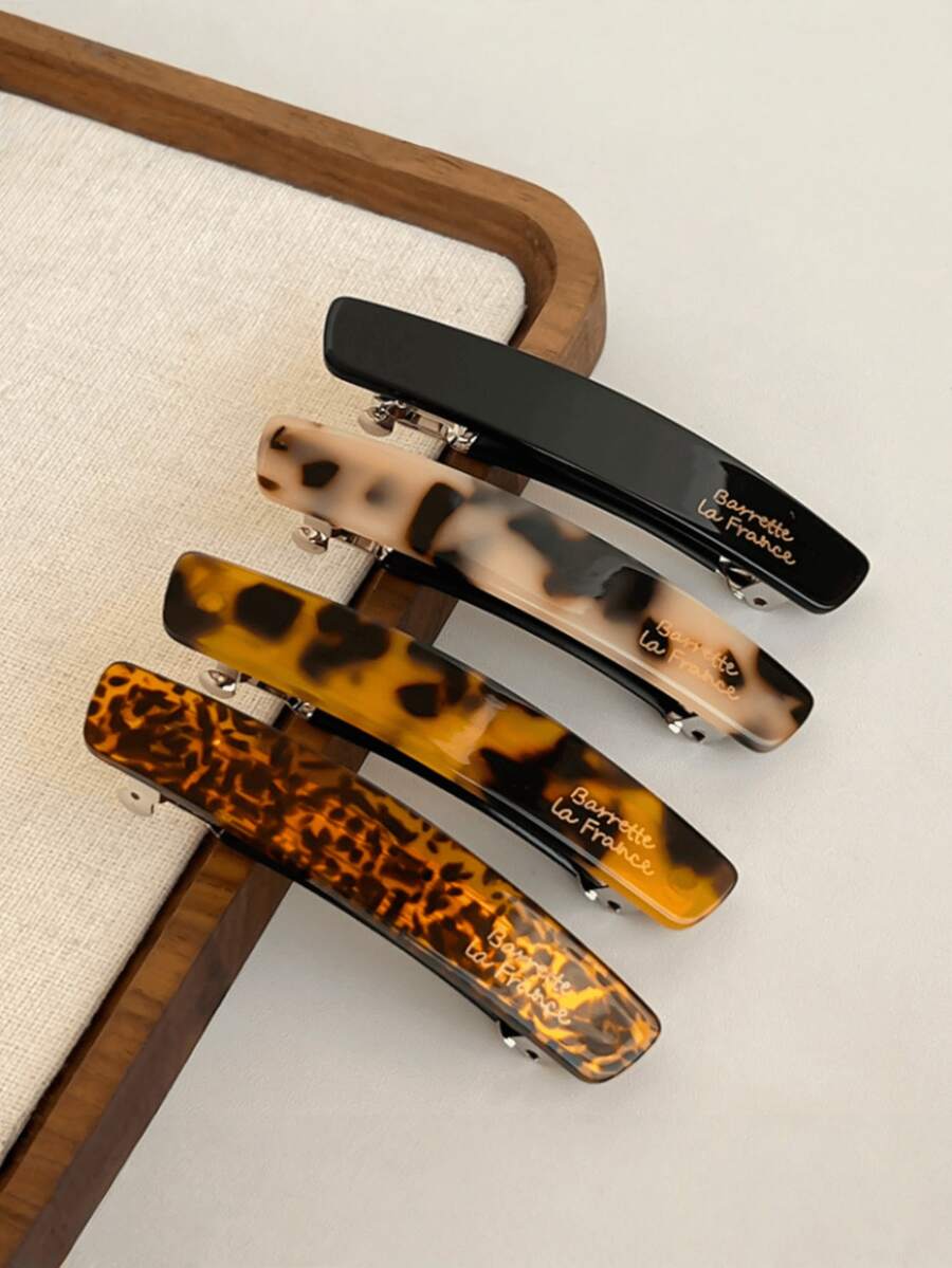 1 chiếc kẹp tóc nhỏ bằng nhựa acetate 7cm, kẹp lò xo, kẹp tóc nữ, kẹp tóc đuôi ngựa, phụ kiện tóc - Nhiều màu - Xem 1