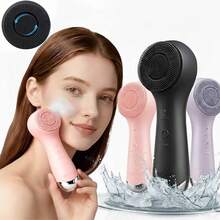 360° Rotating Facial Cleansing Brush, Silicone Cleansing Brush With Dual Rotation And Vibration Modes, Facial Vibration Massager, USB Rechargeable Cleansing Brush, Blackhead Remover Cleansing Device, Holiday Gift - Multicolor - View 3