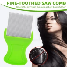 不锈钢除虱梳，超细齿设计，可去除虱子和污垢 - 查看 1