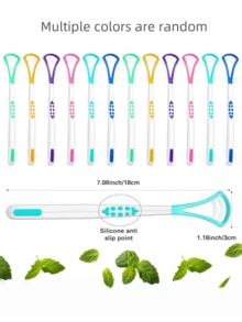 1个抗菌舌苔清洁器，舌刮器清新口气，柔软硅胶便携旅行舌苔清洁工具，方便的口腔护理舌刮器 - 舌刮 - 查看 5