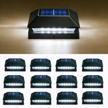 12/8/6/4/2pack Solar Post Cap Light, Solar Fence, Black Deck Post Cap Light For Garden/Patio/Porch, Outdoor Column Light Solar Deck Light Suitable For 3.5x3.5 4x4 4.5x4.5 5x5 Garden Decoration (White Lighting) - Black - 查看 9