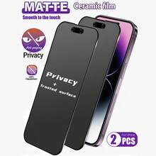 Bộ 2 miếng dán màn hình chống nhìn trộm bằng gốm mờ, góc nhìn 25°, chống chói, chống bám vân tay, độ cứng 9H, phủ toàn màn hình, tương thích với iPhone 17 Pro Max, 17 Pro, 17 Air, 17, 16 Pro Max, 16 Pro, 16, 16E, dòng 15 đến 11 và dòng X. - màu đen - Xem 33