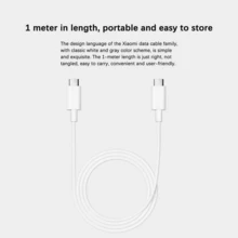 Xiaomi 小米原装3A Type-C转Type-C数据线 1米 - 适用于45W/33W/30W/27W快充、高速数据传输以及充电和数据传输双功能。兼容小米/红米/POCO、一加和安卓设备。 - 白色 - 查看 8