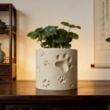 宠物爪印硅胶花盆模具，创意水泥/石膏DIY可爱花盆模具，猫爪蜡烛杯硅胶模具，圆形罐子树脂浇铸模具 - 矽膠模具 - 查看 6