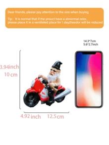 Drunk Dwarf Riding Motorcycle Garden Statue, Funny Gnome On Motorcycle Figurine, Fairy Garden Indoor/Outdoor Decor, Patio Lawn Desktop Ornament, Gift For Kids & Adults - A - View 6
