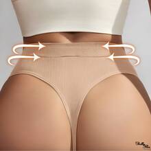 Set Of 4 Seamless Ribbed Shaping Panties - Non-Cutting And Comfortable - Premium Polyamide - Màu trung tính - Xem 7