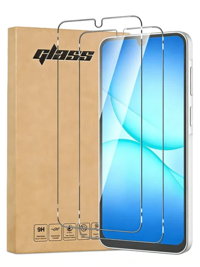 2 paquetes de protectores de pantalla de vidrio templado compatibles con Galaxy A17 A16 A15 A14, Galaxy A04 A05 A06 A07, Galaxy A26 A51 A52 A53 A54 A55 A56 A57 S20FE S22FE S23FE S24FE S25 FE, sin burbujas, ultra resistentes, antihuellas