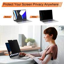 Protescreen 1Pack Privacy Screen For Apple Mac Pro 14"/16" (2021-2026) & Air 15" (2023-2026) Removable Anti-Glare Blue Light Filter With Camera Cover, Anti-Spy Laptop Screen Protector For Apple Laptop - View 7