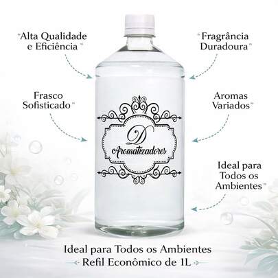 Refil Aromatizador de Ambiente 500ml/1L Difusor de Aromas | Perfume para Casa Cheirosa e Limpa Longa Duração | Fragrância Premium para Sala Quarto Banheiro