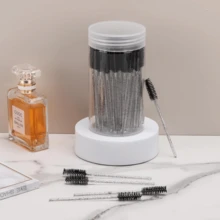 100支一次性睫毛膏刷，水晶眉刷（适用于睫毛嫁接），黑色睫毛刷（带收纳盒） - 黑色 - 查看 6