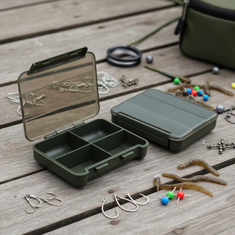Caja de aparejos de pesca de 5 niveles de uso múltiple con 19 compartimentos, divisores transparentes de plástico ABS, organizador portátil de cebos para almacenamiento de accesorios de pesca - Multicolor - Ver 1