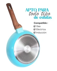 Batería de Cocina Mármol Premium 17 Piezas Antiadherente Juego de Ollas y Sartenes con Tapas de Vidrio Irrompibles + 6 Utensilios Cocina Completa Apta para Estufa de Gas Eléctrica Vitrocerámica Inducción Distribución Uniforme del Calor Fácil Limpieza Diseño Moderno Duradero Hogar Cocina Profesional - Ver 6