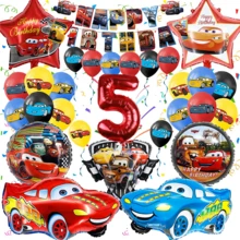 Cruz-Themed Birthday Party Decoration Set, Happy Birthday Banner, Foil Balloons And Red Numbers 0-9, Suitable For Birthday Party - As Shown In the Figure - View 8