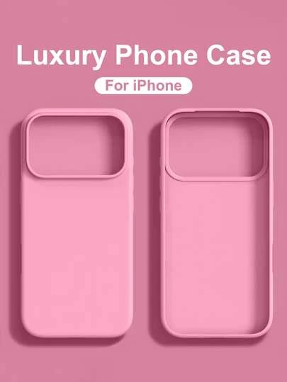 Luxury Phone Case TPU Silicone Protection For IPhone 17 Pro Max 16 15 14 13 12 11 Pink Black Blue Phone Back Cover Shockproof Soft-Shell