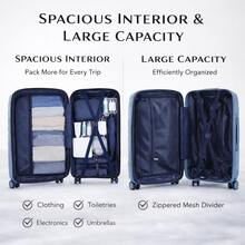 Expandable ABS Hard Shell Luggage Set With Spinner Wheels, Lightweight Travel Suitcase With Built-In Lock, Durable Carry On For Travel - Baby Blue - View 4