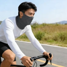 1 pieza Máscara a prueba de viento para exteriores, Cubierta facial para ciclismo, Braga para el cuello sin costuras con orejeras, Máscara facial transpirable y que absorbe la humedad - multicolor - Ver 1
