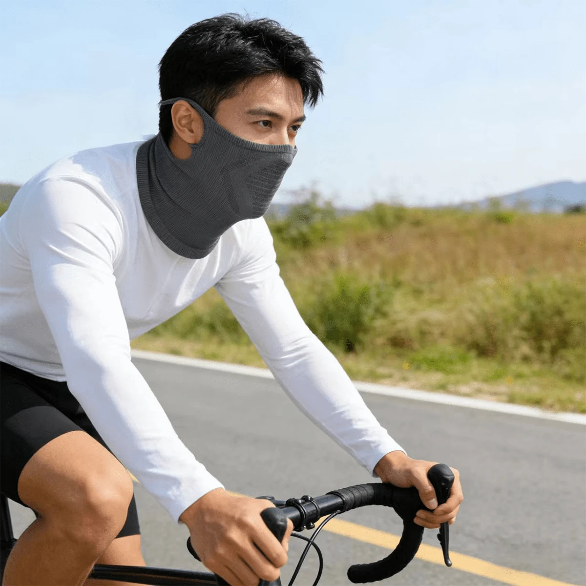 1 pieza Máscara a prueba de viento para exteriores, Cubierta facial para ciclismo, Braga para el cuello sin costuras con orejeras, Máscara facial transpirable y que absorbe la humedad - multicolor - Ver 1