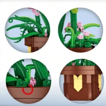 Exquisite Peony Brick Building Block Set, Floral Home Decor Bricks, Suitable For Valentine's Day, Mother's Day, Adult Gifts, Home Decoration - Multicolor - View 10