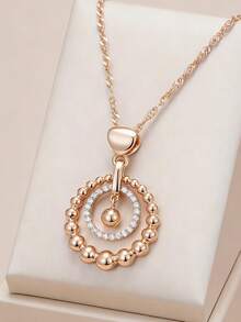 1 pièce Collier pendentif chaîne clavicule de luxe mode zircone pour femmes couleur or fin cadeau de bijoux pour mariage, fête, anniversaire - collier - Voir 5