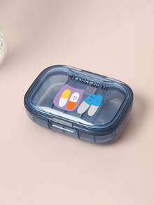 1pc Mini Portable Medication Storage Box Printed With Pill Series Letters Pattern, Minimalist Pill Organizer Medication Storage Box With 3 Compartments For Home And Travel Portable Travel Mini Pill Case Waterproof Moisture-Proof Pill Storage Container Suitable For Storing Medication Rings And Other Small Itemsl, Bathroom Storage ,Mother's Day Gift, Birthday Gifts - one-size - View 14