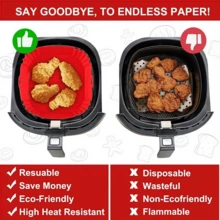 Kit 6 Formas de Silicone para Air Fryer com Alça, Tamanhos Variados, Antiaderente e Lavável - Redondo - Visão 7