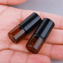 10pcs 10ml/5ml Amber Glass Roller Bottles, Stainless Steel Ball Refillable Perfume And Essential Oil Sample Containers, Reusable Small Cosmetic Storage Bottles With Black Caps, Suitable For Aromatherapy, Travel, Vacation And Dorm Essentials - Multicolor - View 5