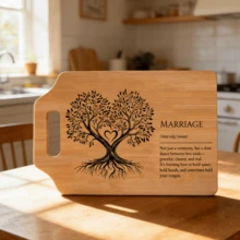 1 件“结婚”可爱竹制砧板，厨房用品，结婚订婚礼物，乔迁礼物 - 查看 6