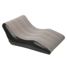 Inflatable Sofa Chair PVC Flocked Inflatable Chair Blow Up Couch For Living Rooms Camping Trips Travel Brown - Multicolor - View 8