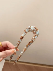 Conjunto de 5 presilhas de cabelo elegantes em formato de U, estilo retrô, feitas de acetato, adequadas para maiores de 14 anos, ideais para o Dia dos Namorados, acessórios de cabelo, material escolar, casamentos, verão, férias, viagens, festivais e aniversários. - Multicolorido - Ver 5