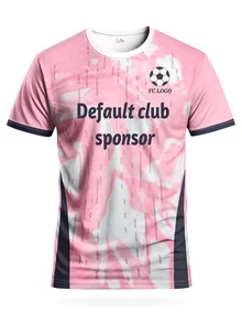 La Liga 馬德里風格客製化男士足球球衣，輕量柔軟，適合比賽、訓練、休閒穿著，送禮佳品，世界盃風格 - 粉色 - 查看 3