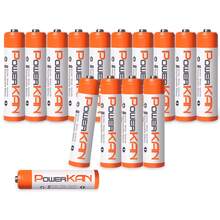 POWERKAN AAA 电池 800mAh:1.2V 镍氢可充电电池,可靠稳定的电力,可充电数百次——遥控器、时钟、游戏设备、麦克风和日常家用电子产品永不断电。 - 查看 9